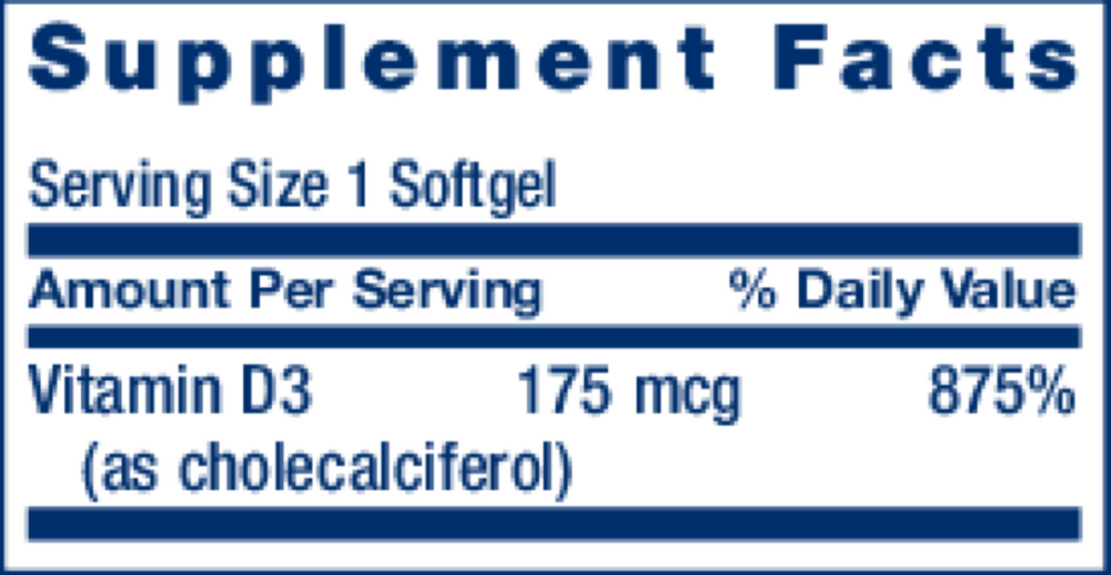 Product image for Vitamin D3 7,000IU.