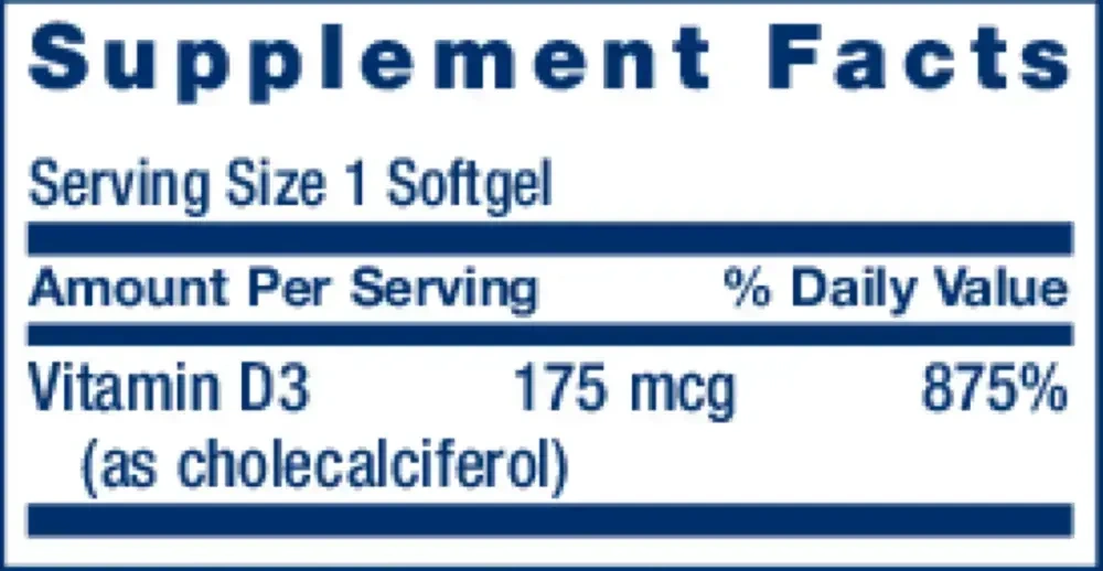 Product image for Vitamin D3 7,000IU.