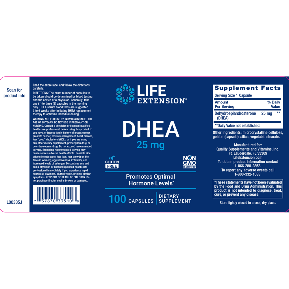 Product image for DHEA 25mg.