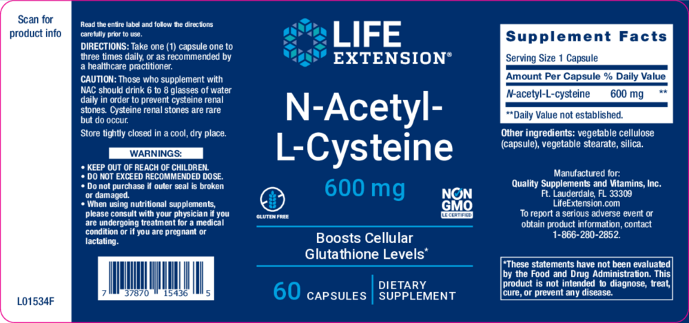 Product image for N-Acetyl-L-Cysteine.