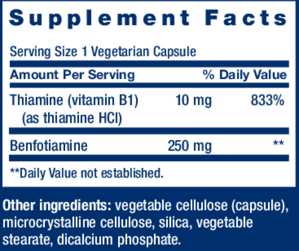 Product image for Mega Benfotiamine 250mg.