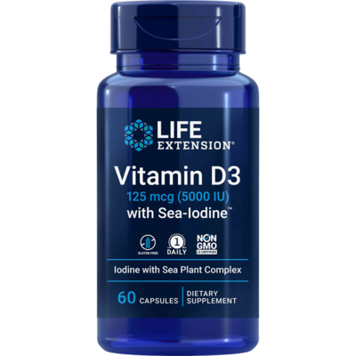 Vitamin D3 with Sea-Iodine 5000 60 capsules