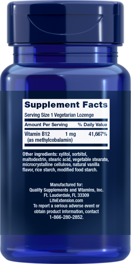 Product image for Vitamin B12 - Methylcobalamin 1mg Lozenges.