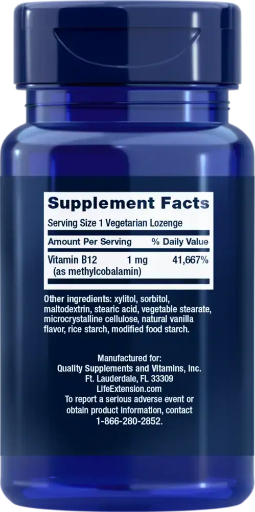 Product image for Vitamin B12 - Methylcobalamin 1mg Lozenges.