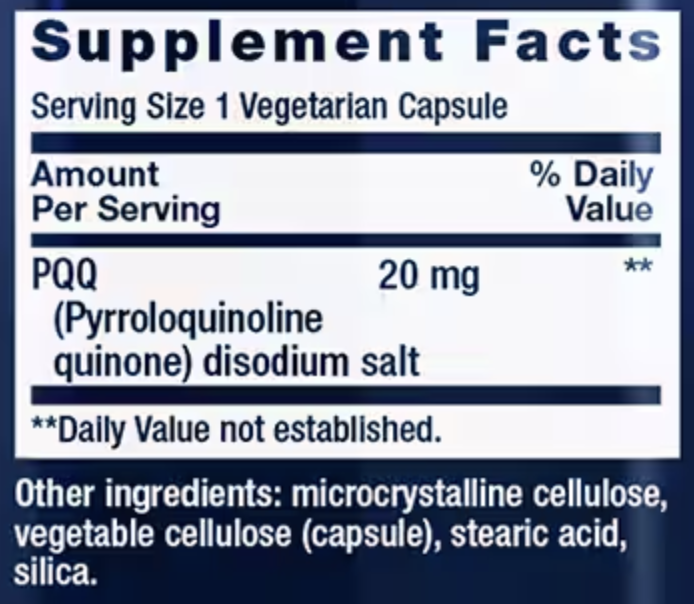 Product image for PQQ 20mg.
