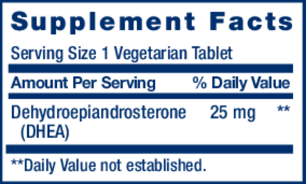 Product image for DHEA (dehydroepiandrosterone) 25mg.