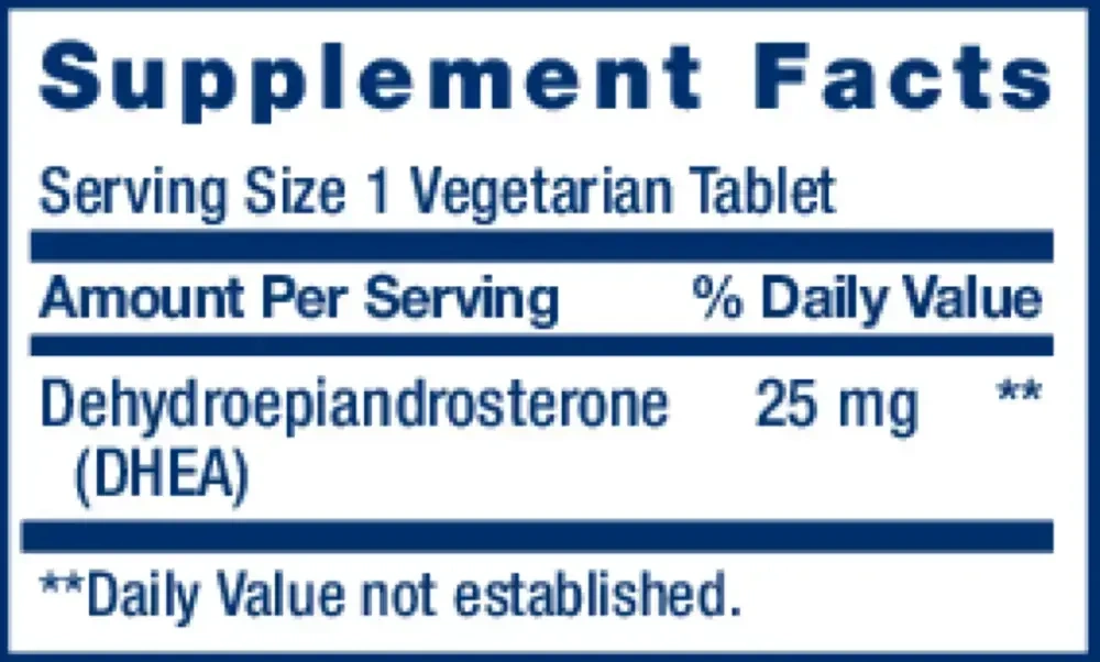 Product image for DHEA (dehydroepiandrosterone) 25mg.