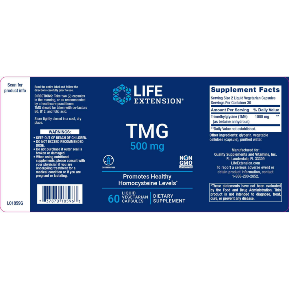 Product image for TMG 500mg.