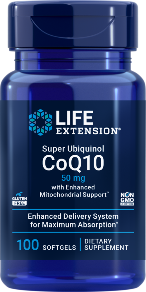 Product image for Super Ubiquinol CoQ10 w&#x2F;Enhanced Mitochondrial 50mg.
