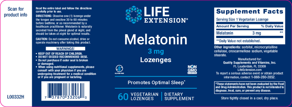 Product image for Melatonin 3mg.