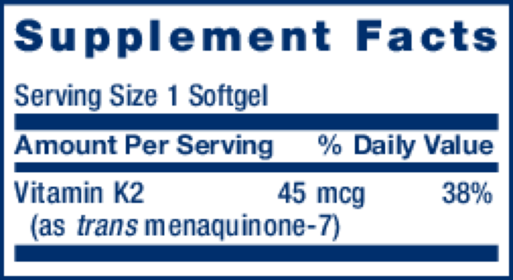 Product image for Low-Dose Vitamin K2 Menaquinone-7 (MK-7).