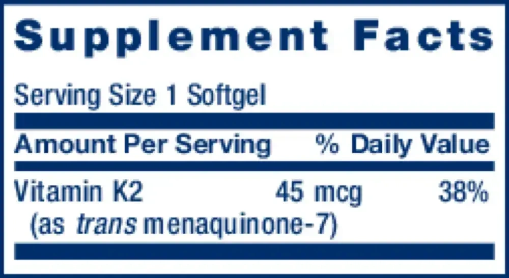 Product image for Low-Dose Vitamin K2 Menaquinone-7 (MK-7).