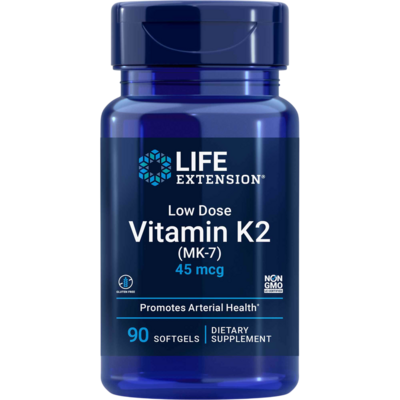 Low-Dose Vitamin K2 Menaquinone-7 (MK-7) 90 Softgels