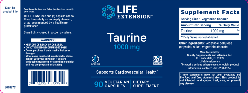 Product image for Taurine 1000mg.