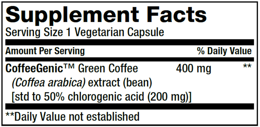 Product image for CoffeeGenic Green Coffee Extract 400mg.
