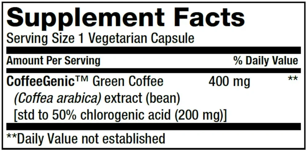 Product image for CoffeeGenic Green Coffee Extract 400mg.