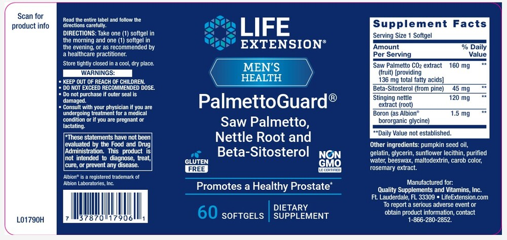 Product image for Men's Health Palmettoguard SA Palmetto/Nettle Root/Beta Sitosterol.