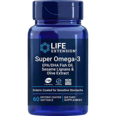 Super Omega-3 EPA/DHA w Sesame Lignans & Olive Ext EC 60 Softgels