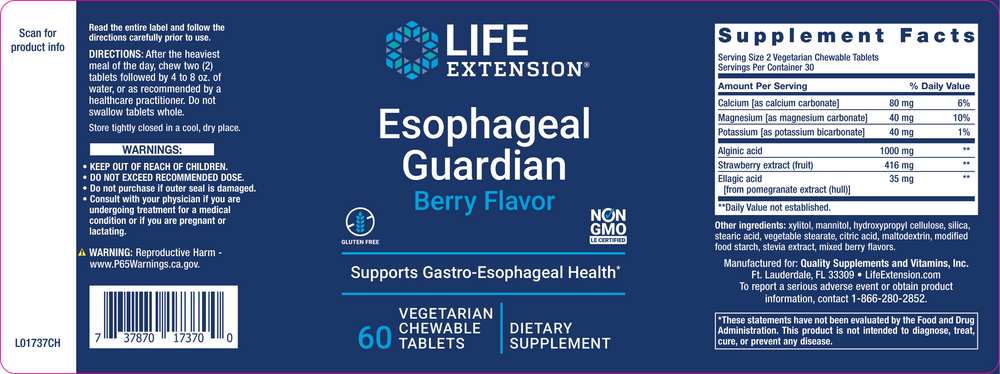 Product image for Esophageal Guardian Chewables, Berry.
