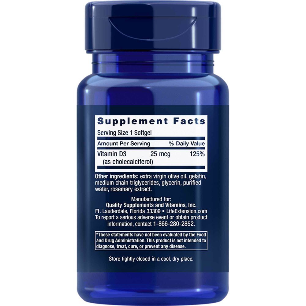 Product image for Vitamin D3 1,000IU.