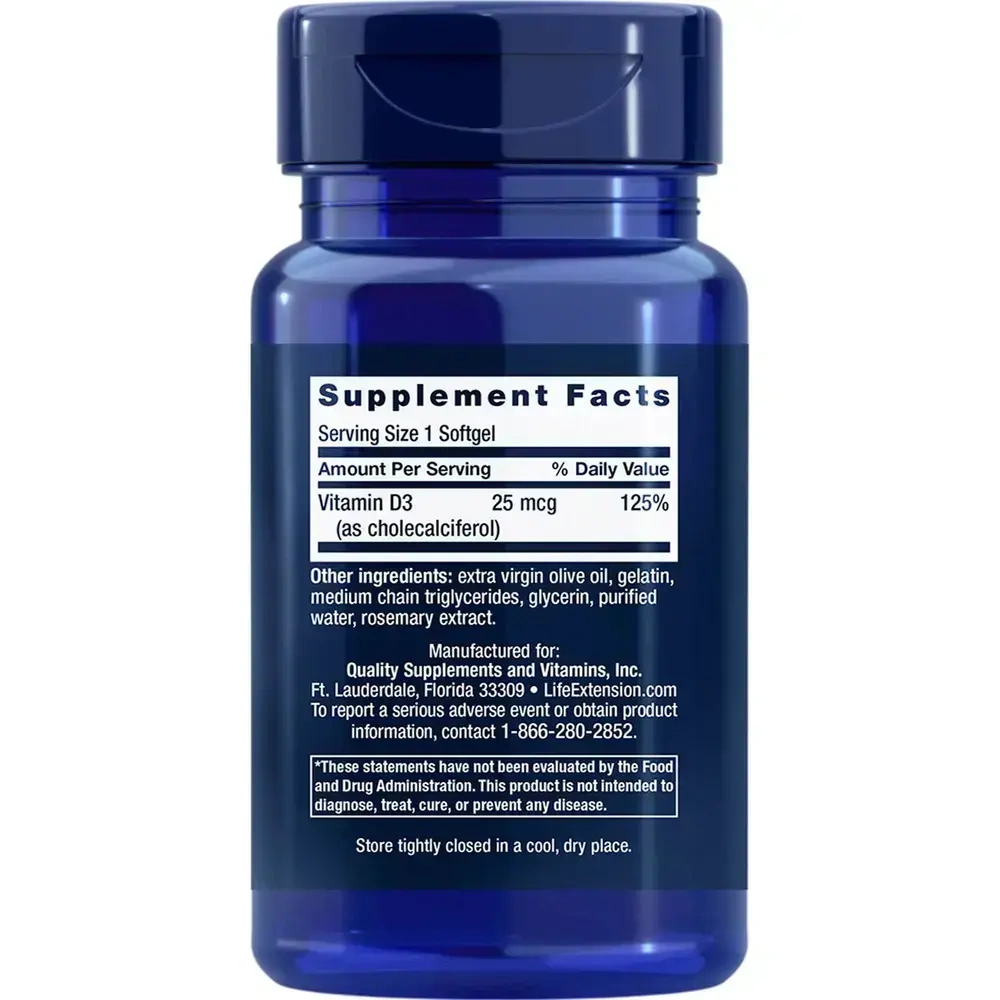 Product image for Vitamin D3 1,000IU.