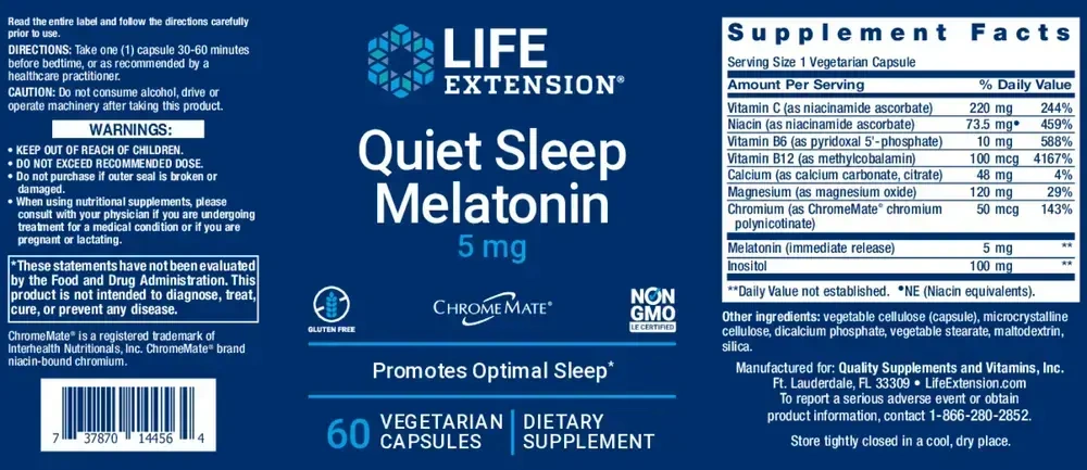 Product image for Quiet Sleep Melatonin 5mg.
