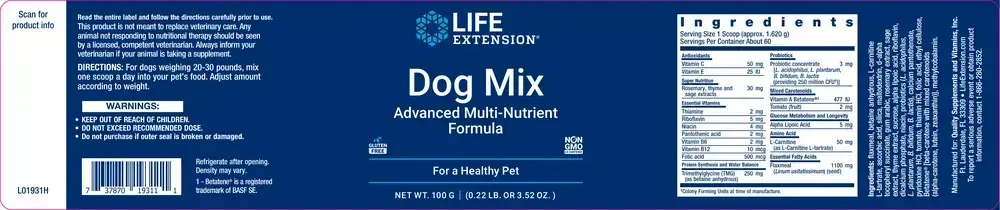 Product image for Dog Mix, Advanced Multi-Nutrient Formula.