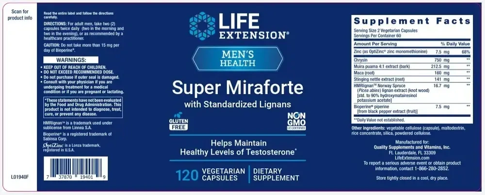 Product image for Super Miraforte with Standardized Lignans.