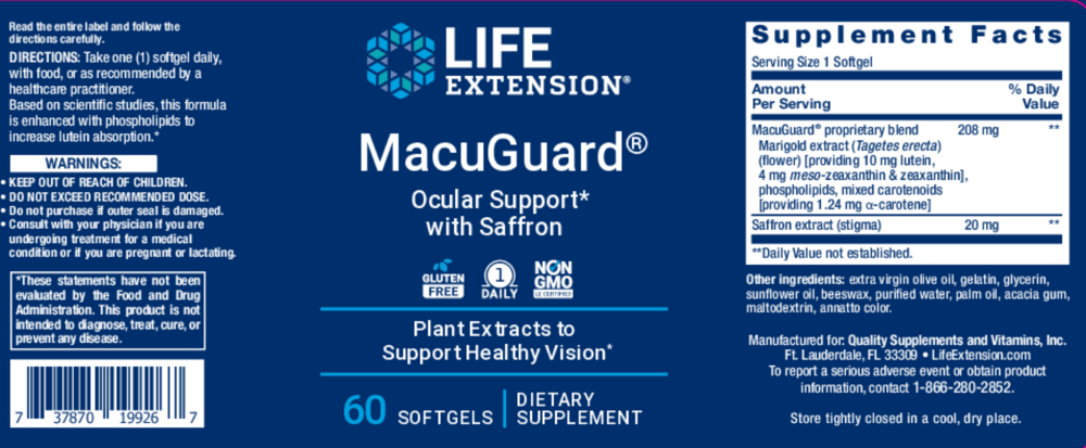 Product image for Macuguard® Ocular Support with Saffron.