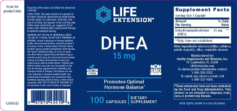 Product image for DHEA 15mg.