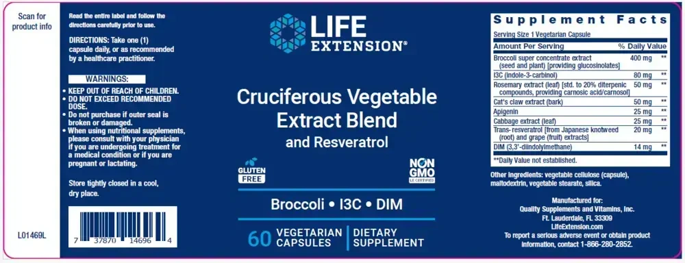 Product image for Cruciferous Vegetable Extract Blend and Resveratrol.