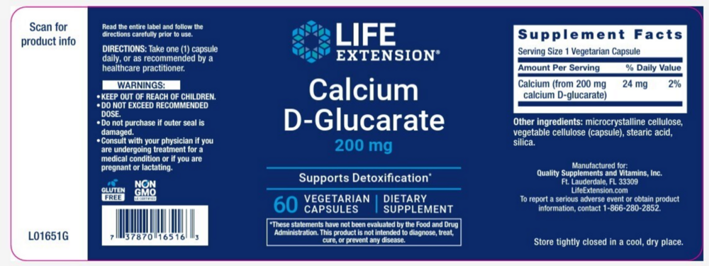 Product image for Calcium D Glucarate 200mg.