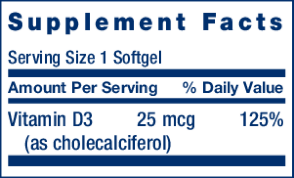 Product image for Vitamin D3 1,000IU.