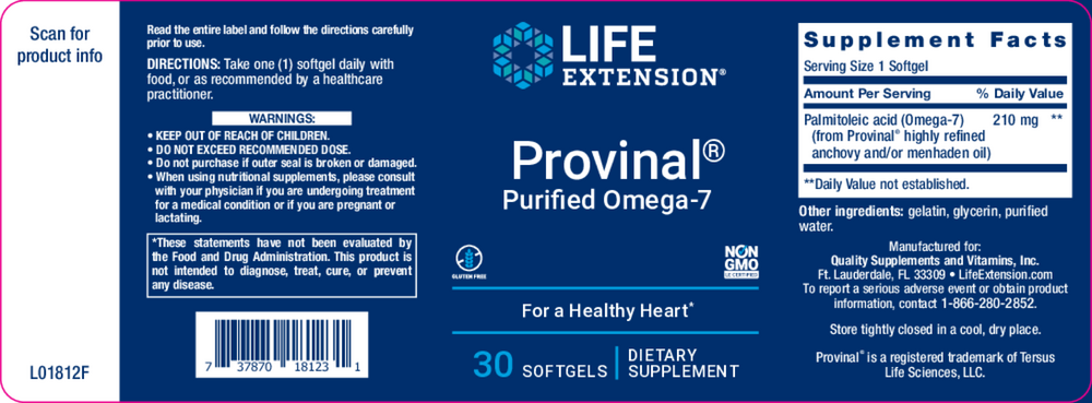 Product image for Provinal Purified Omega-7 420mg.