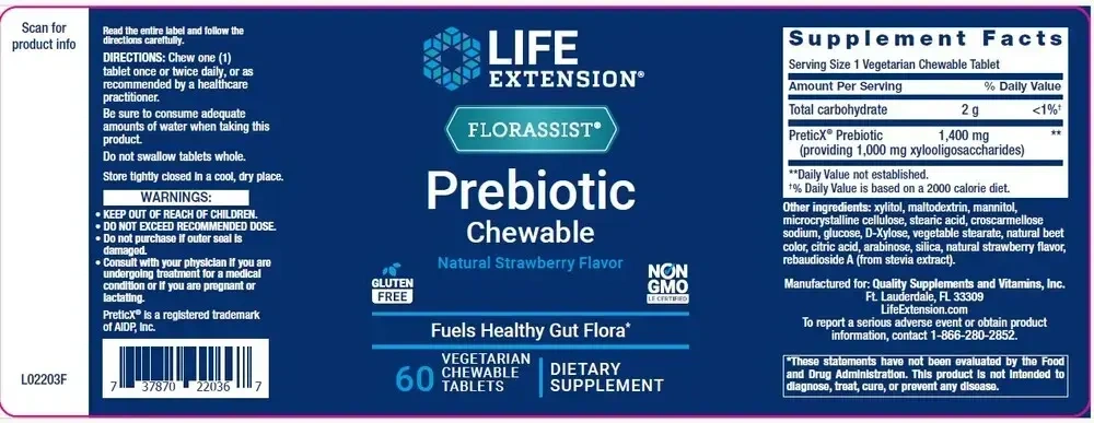 Product image for FLORASSIST Prebiotic Chewable.