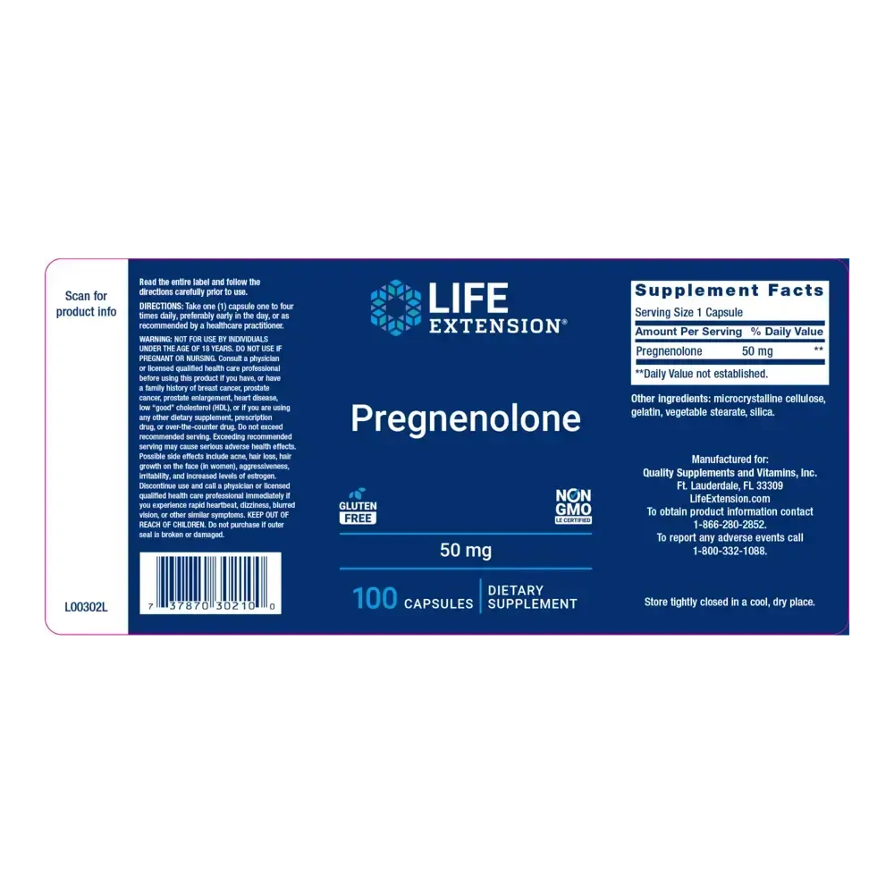 Product image for Pregnenolone 50mg.