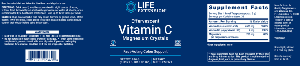 Product image for Effervescent Vitamin C Magnesium Crystals.
