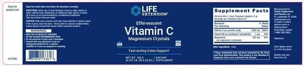 Product image for Effervescent Vitamin C Magnesium Crystals.
