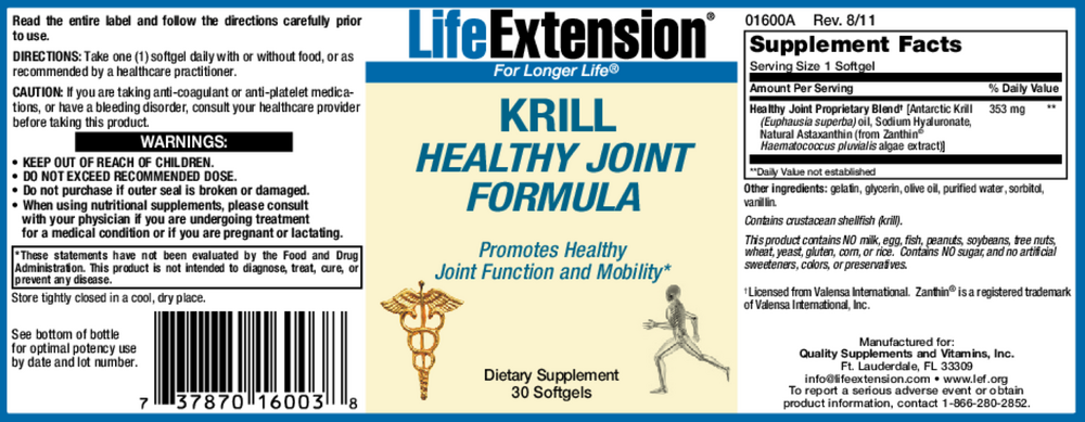 Product image for Krill Healthy Joint Formula.