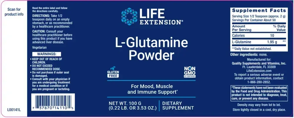 Product image for L-Glutamine Powder.