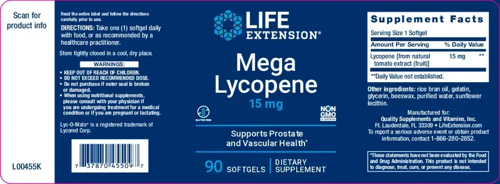 Product image for Mega Lycopene 15mg.