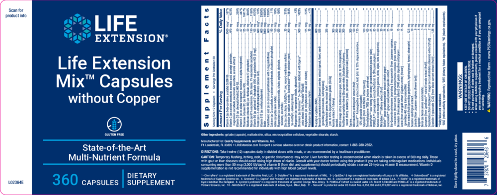 Product image for Life Extension Mix™ Capsules without Copper.