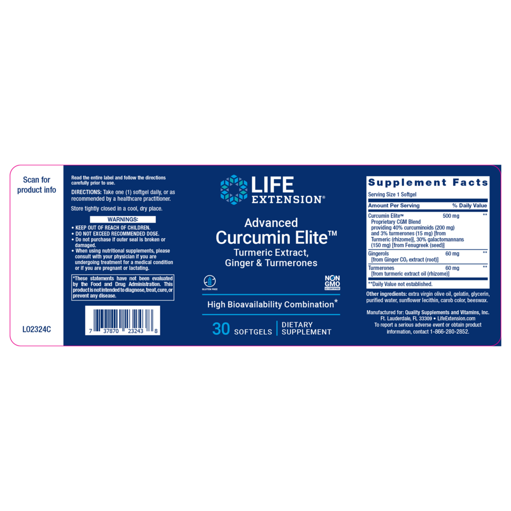 Product image for Advanced Curcumin Elite™ Turmeric Extract, Ginger &amp; Turmerones.