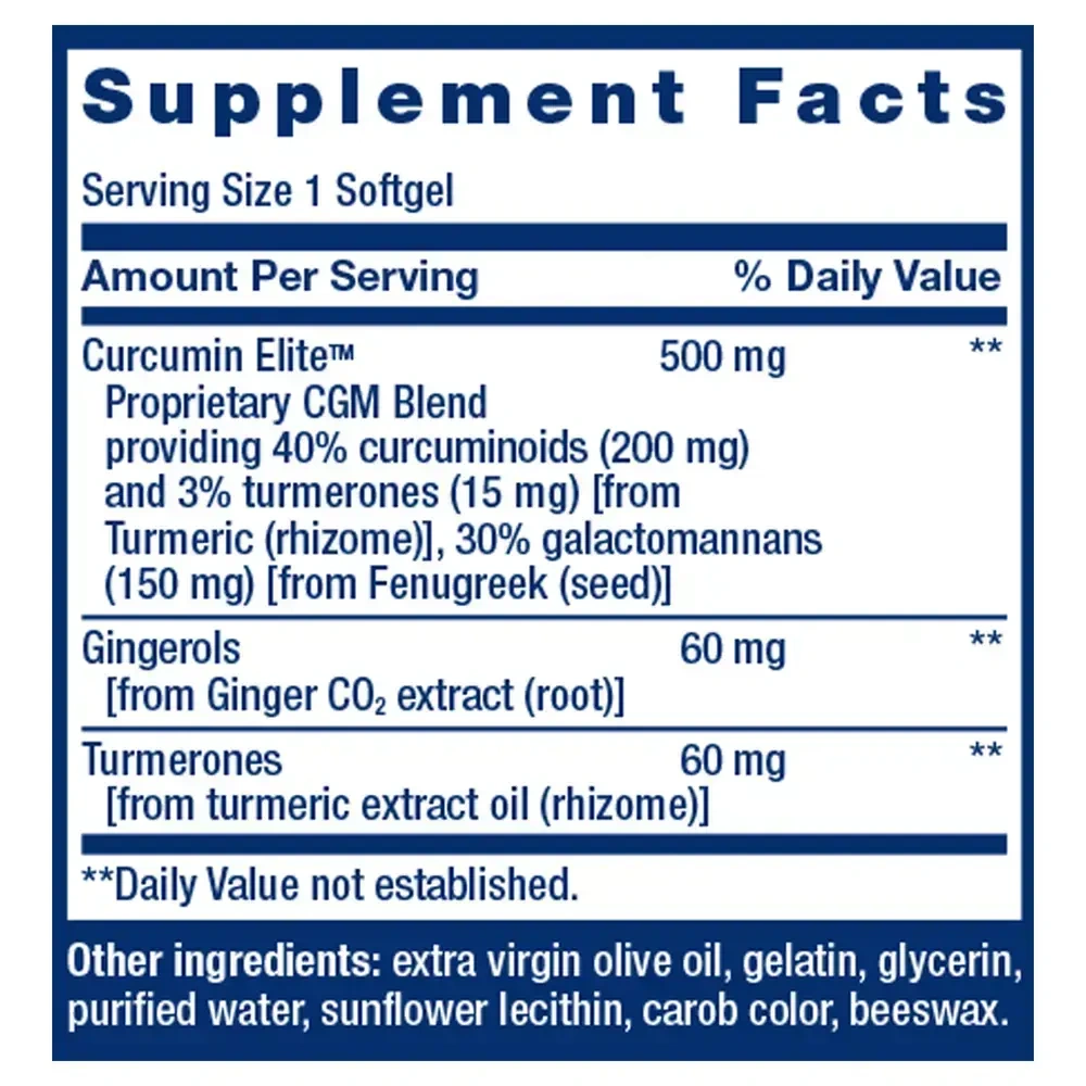 Product image for Advanced Curcumin Elite™ Turmeric Extract, Ginger &amp; Turmerones.