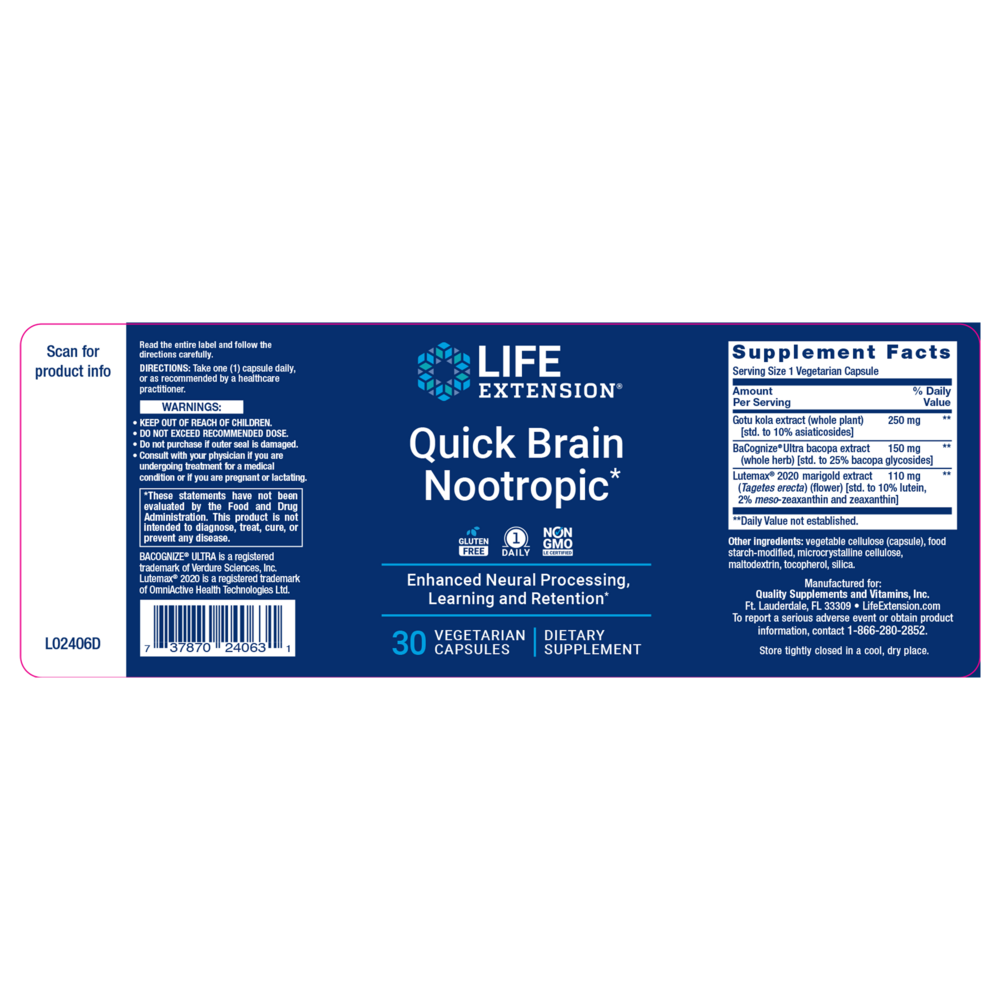 Product image for Quick Brain Nootropic.