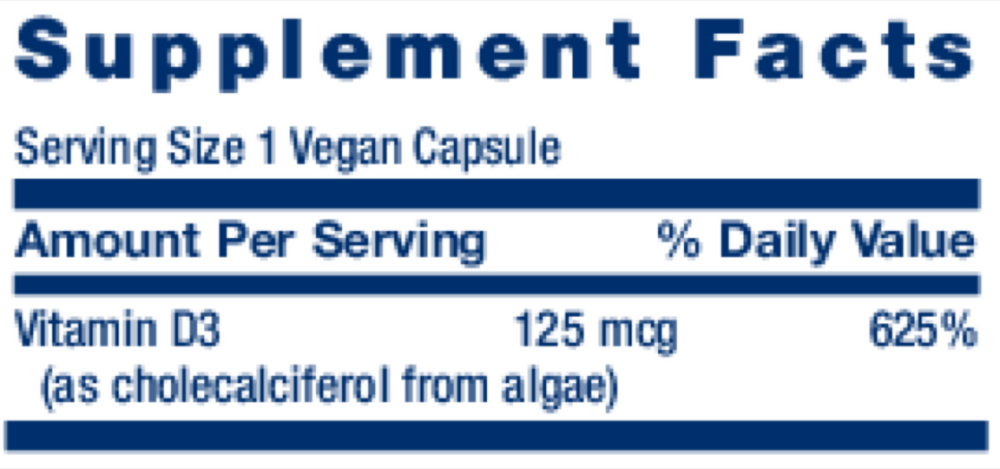 Product image for Vegan Vitamin D3 125 mcg (5000 IU).