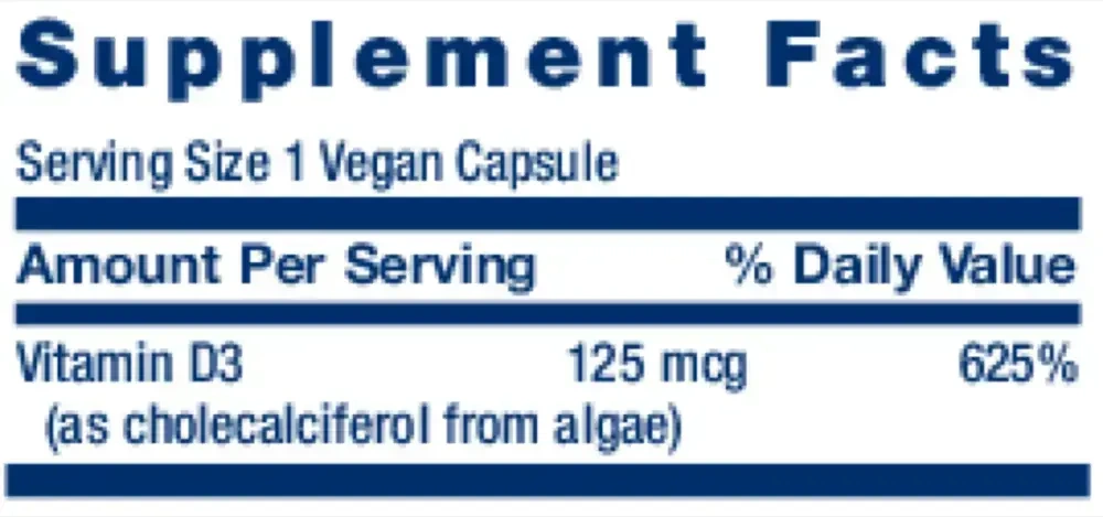 Product image for Vegan Vitamin D3 125 mcg (5000 IU).