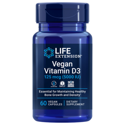 Vegan Vitamin D3 125 mcg (5000 IU) 60 capsules