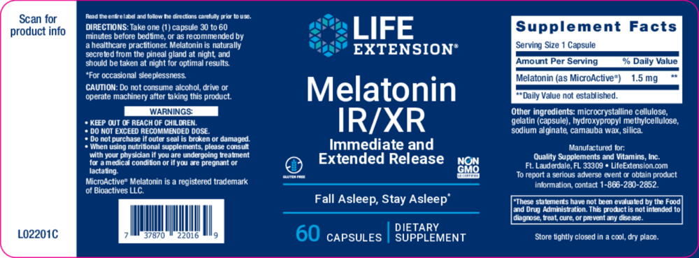 Product image for Melatonin IR/XR 1.5mg.