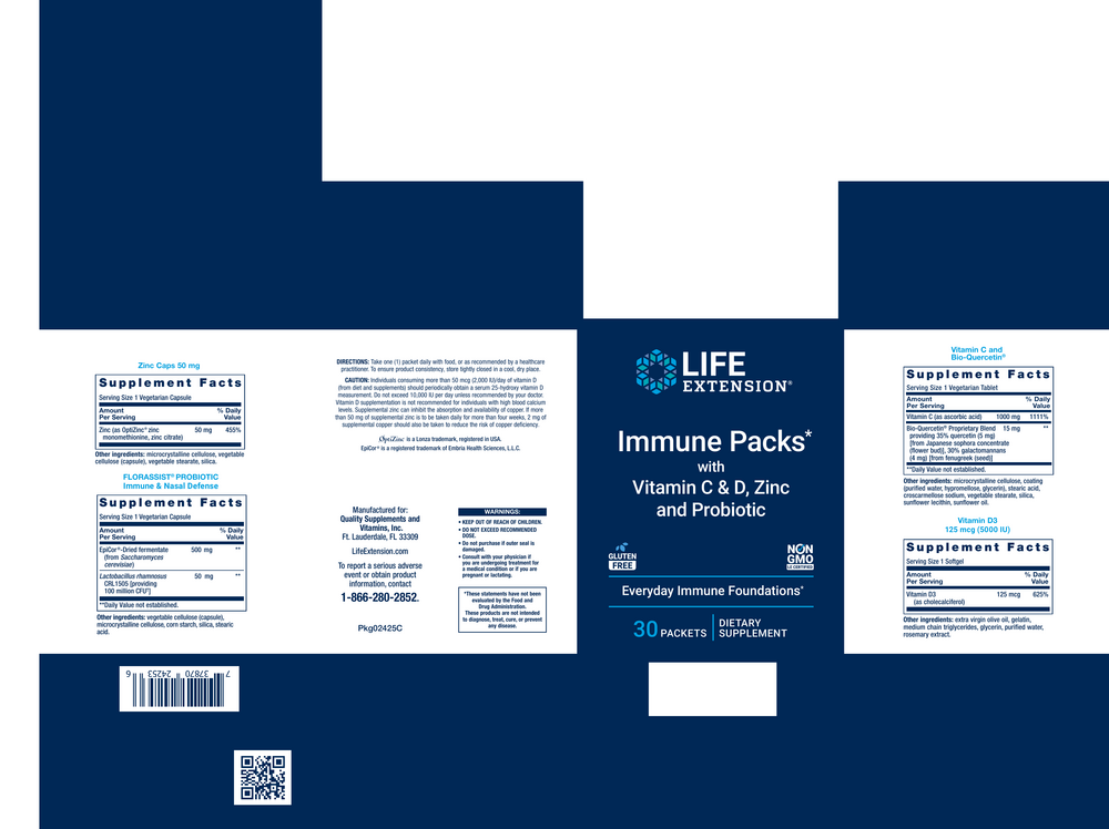 Product image for Immune Packs with Vitamin C &amp; D, Zinc and Probiotic.